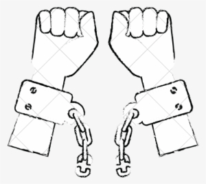 Drawn Chain Handcuffs - Slavery Chains Outline #264171