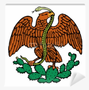 Color Eagle And Snake From Mexican Flag Wall Mural - Aztec Eagle On A Cactus #264609