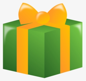 With Green Wrapping And Gold Ribbon Clipart #266038