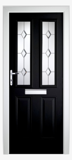 Doorsdirect2u Black Composite London Glazed Front Door - Red Composite Front Door #266236