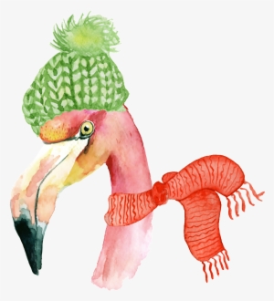 Hand-painted Cartoon Flamingo Png Transparent - Flamingo Journal: Watercolor Flamingo Illustrations #266363