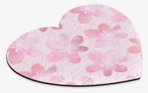 Watercolor Flower Pattern Heart-shaped Mousepad - Heart #266477