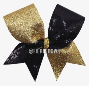 Black Sequin And Gold Glitter Bow - Sequin #266563