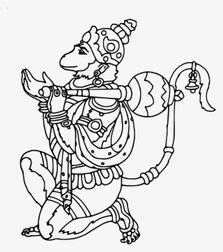 Hanuman Drawing Easy Picture Free Library - Hanuman Line Art Png #267951