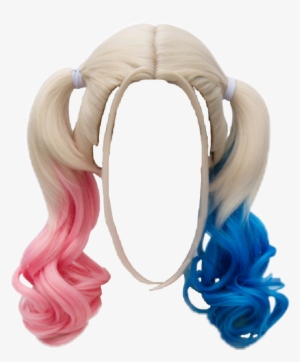 Piggytails Wig Harleyquinn Blonde Redandblue - Anogol Hair Cap+ Blue Mixed Pink Fancy Dress Harley #268264