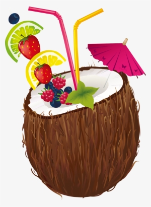 Picture Freeuse Library Cocktail Water Milk Clip Art - Coconut Drink Clip Art #269796