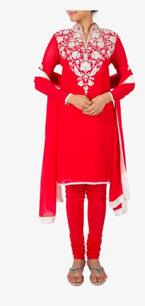 Red And White Kurta Set By Asal By Abu Sandeep - Kurta #2600089