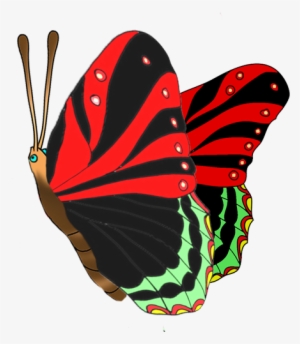 Colorful Butterflies Clipart, Black Red Butterfly Image - Butterfly #2600390