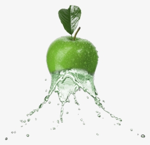 Scfruits Apple Greenapple Splash Water Fruit Food Ftest - Green Apple Water Splash #2602407