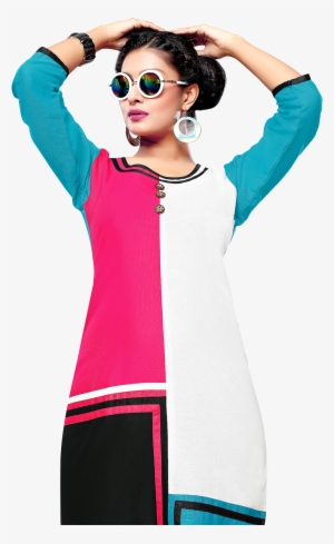 Yuri's Multicoloured Cotton Straight Kurti - Kurti Top #2602680