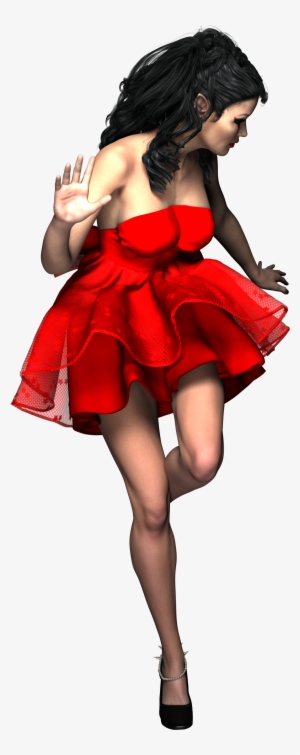 Lady Elf Red Dress Girl Woman 1073734 - Woman In Red Dress Png #2602705