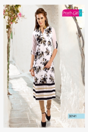 White Printed Kurti - Promgirl #2602857
