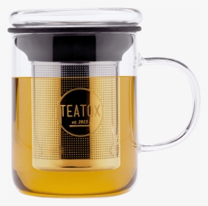 Tea Mug With Removable Tea Strainer And Glass Lid - Teatox, Glass Mug With Filter - 330ml, Stainless Steel #2602859