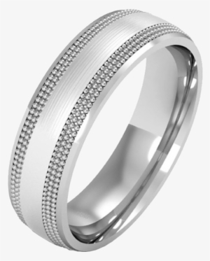 Plain Wedding Band For Women In 9ct White Gold, With - Mill-grained Mens Ring In 18ct White Gold #2603433