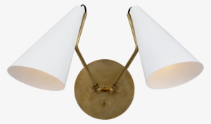 Wall Lights - Clemente Double Sconce - Antiqued Brass - Aerin #2603936