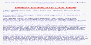 Mitsubishi Delica L400 Repair Manual Array - Mitsubishi Delica #2605392