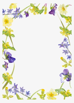 Yellow Purple Flower Watercolor Hand Painted Transparent - Watercolor Painting #2605950