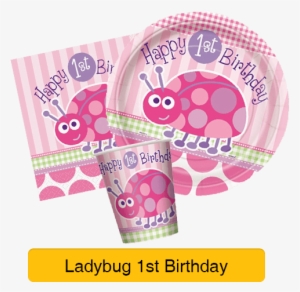 1st Birthday La - First Birthday Ladybug Plates, Pack Of Eight #2606428