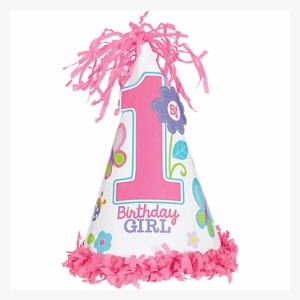 Pink Sweet Girl 1st Birthday Party Hat - Pink Sweet Girl 1st Birthday Party Hat Supplies #2606431
