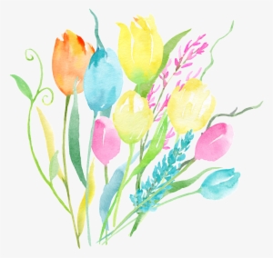 Colorful Flowers Hand Painted Transparent - Portable Network Graphics #2606601