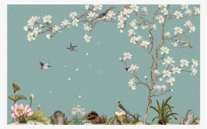 New Chinese Wallpaper Tv Background Wall Paper Flowers - Wallpaper #2607326