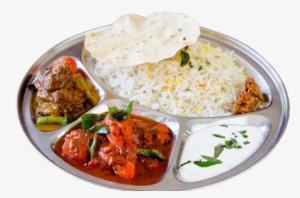 Non Veg & Veg Thali - Indian Food Plate Png #2607818