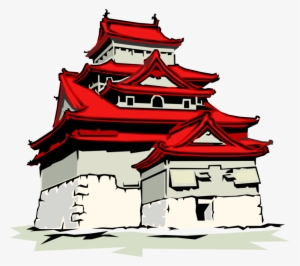 Vector Illustration Of Japanese Pagoda Temple Or Sacred - Japanese Castle Clip Art #2608054