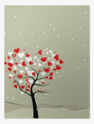 Abstract, Valentine Tree With Hearts & Love Birds - Illustration #2608283