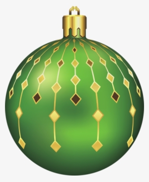 Large Transparent Green Christmas Ball Gallery View - Green Christmas Balls Clipart #2610880