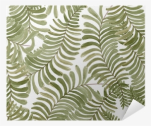 Watercolor Seamless Pattern With Fern Frond Palm Leaves - Watercolor Painting #2611040