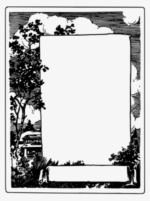 Nature And A House Frame Vector Transparent Stock - Nature Borders And Frames #2612245