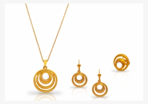 Dakkak 18k Gold Plated Round Shape Designed Jewellery - Gold #2612687