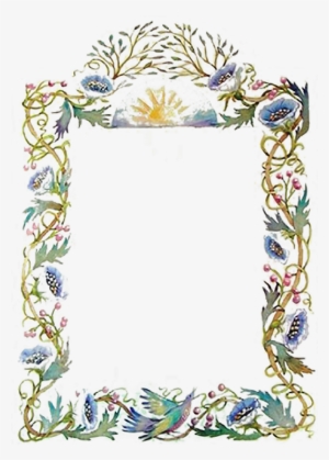 Blue Flowers Border - Flower Border Design #2613524