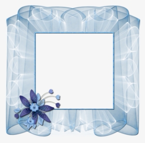 Beautiful Transparent Blue Frame With Flower Gallery - Blue Flower Transparent Frame #2613674