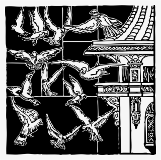 Free Vector Pigeons In Flight Clip Art - Pigeons In Flight #2613823