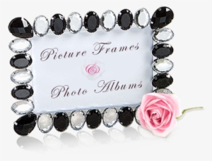 Picture Frames & Photo Albums - Black & White Bling Place Card Photo Frame Favors #2614224