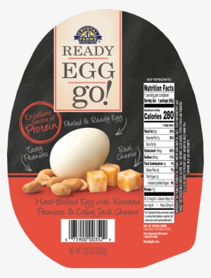 Hard-boiled Egg With Roasted Peanuts & Colby Jack Cheese - Crystal Farms Ready Egg Go, With Cashews #2614510