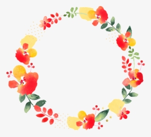 Bright Orange Flowers Hand Drawn Garland Decorative #2614654