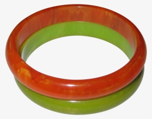 Pair Of Marbled Bakelite Bangle Bracelets #2614933
