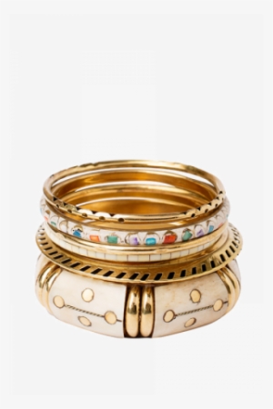 Off White Gold Dotted Bangles - Bangle #2619232