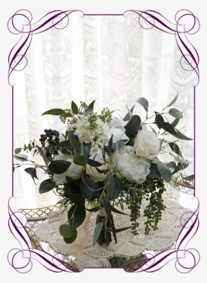 Cascading Posy Bridal Silk Artificial Posy Bouquet - Flower Bouquet #2620661