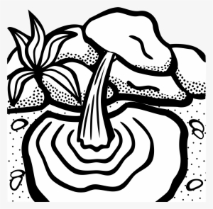 Lineart Big Image Png - Spring Water Clipart Black And White #2620784