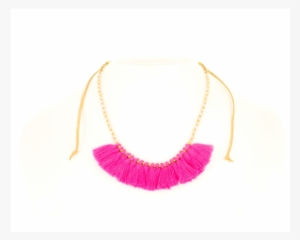 Pink Tassel Necklace - Chain #2621313