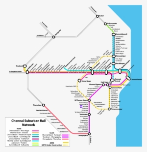 Chennai India Train / Rail Map - Chennai Electric Train Route #2622222