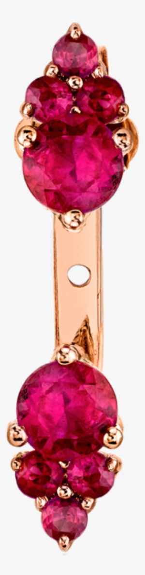 Ruby Cluster Stud And Ear Jacket Set - Ear #2622513