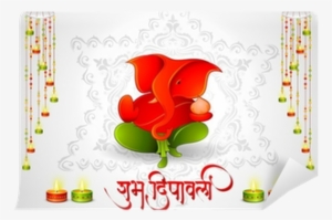 Vector Illustration Of Lord Ganesha With Happy Diwali - Ganesha #2623881