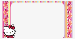 Hello Kitty Floral Stripe Png Frame - Hello Kitty Birthday Photo Frame #2625203