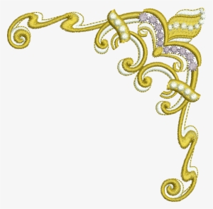 Golden Corner Design Png #2625387