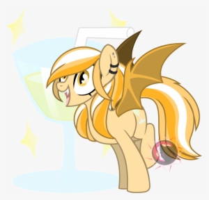 Red Moonwolf, Bat Pony, Bat Pony Oc, Fangs, Glass, - Artist #2626742