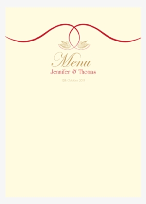 Classic Swan Swirl Menu - Menu Card Design Png #2627227